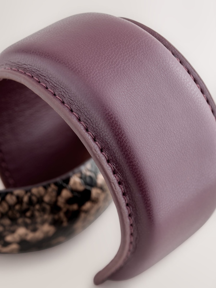 Burgundy Red PU Bangles 2 Pack - Image 2 of 3