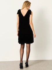 FatFace Nina Black Petite Bow Detail Dress - Image 4 of 5
