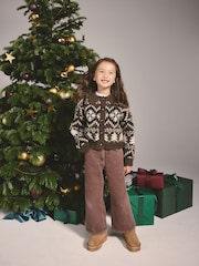 Chocolate Brown Fairisle Christmas Jumper (3-16yrs) - Image 1 of 8