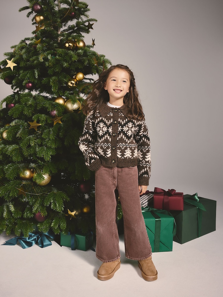 Chocolate Brown Fairisle Christmas Jumper (3-16yrs) - Image 1 of 8