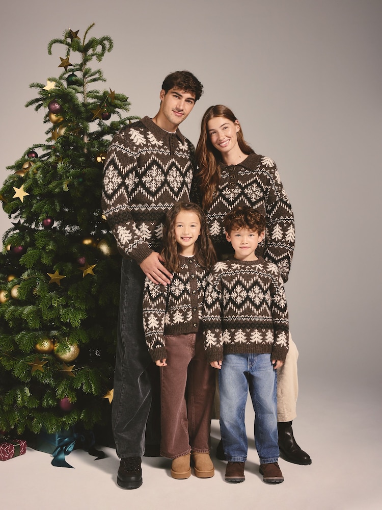 Chocolate Brown Fairisle Christmas Jumper (3-16yrs) - Image 2 of 8