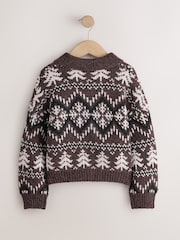 Chocolate Brown Fairisle Christmas Jumper (3-16yrs) - Image 6 of 8