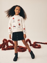 Ecru Embroidered Dog Christmas Jumper (3-16yrs) - Image 2 of 8