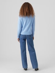 VERO MODA Blue Round Neck Soft Touch Cosy Knitted Jumper - Image 3 of 4