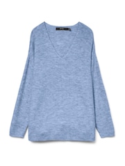 VERO MODA Blue Soft Touch V-Neck Knitted Jumper - Image 1 of 1