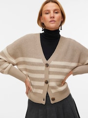 VERO MODA Natural Button Down Knitted Cardigan - Image 1 of 5