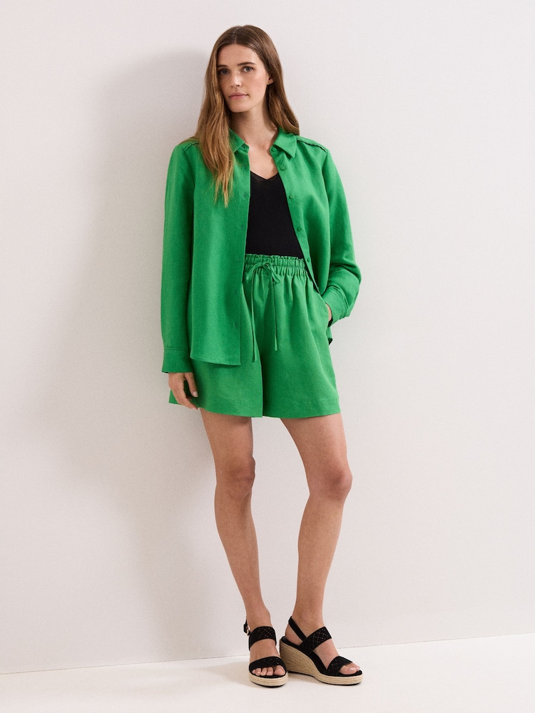 Phase Eight Green Arnie Linen Shorts - Image 1 of 6 Phase Eight Green Arnie Linen Shorts - Image 1 of 6