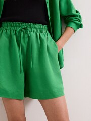 Phase Eight Green Arnie Linen Shorts - Image 4 of 6