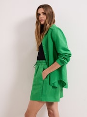 Phase Eight Green Arnie Linen Shorts - Image 5 of 6