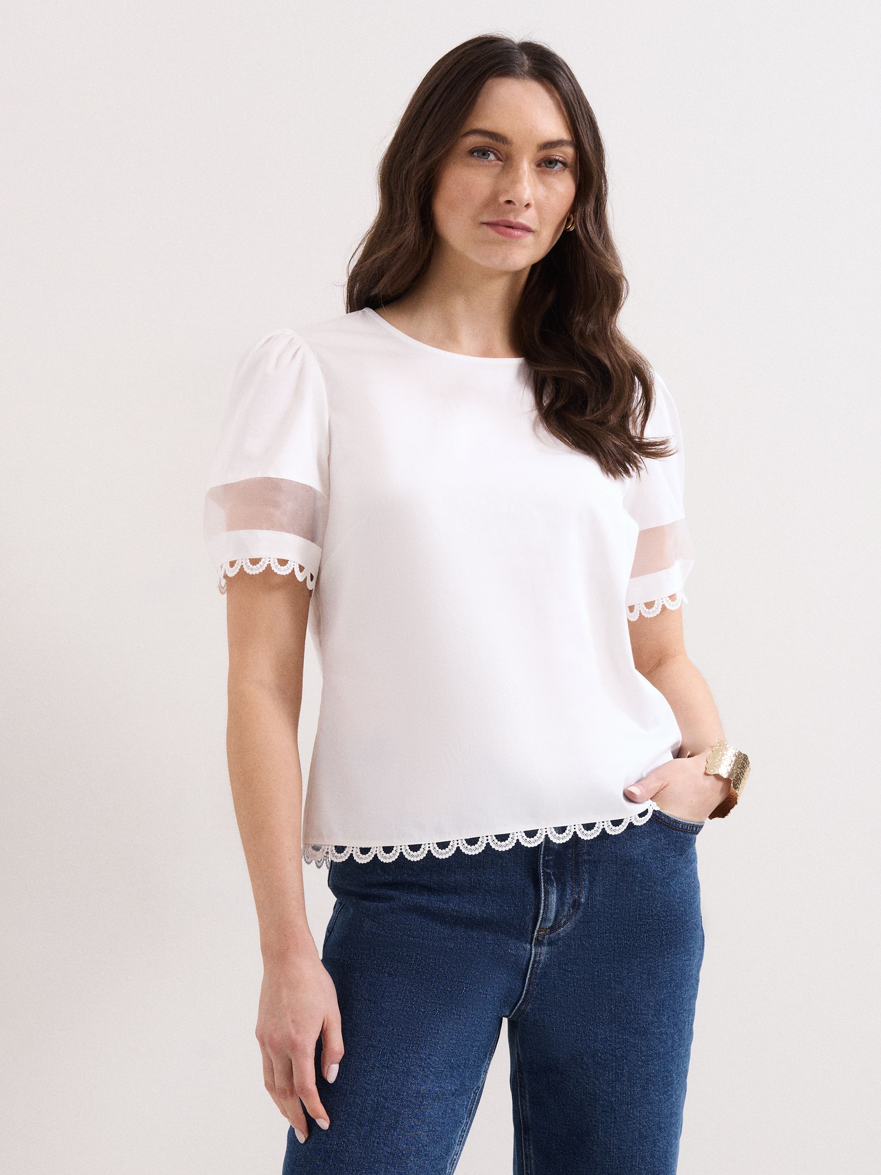 Buy Phase Eight White Rebecca Detail Top from Next USA
