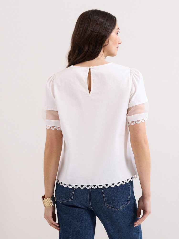 Phase Eight White Rebecca Detail Top - Image 2 of 5