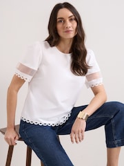 Phase Eight White Rebecca Detail Top - Image 4 of 5