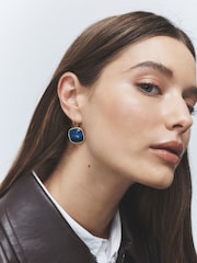 Blue Resin Pull Through Earrings - Image 2 of 5