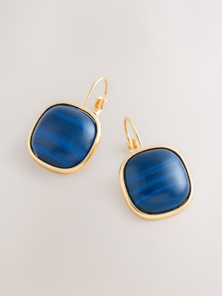 Blue Resin Pull Through Earrings - Image 5 of 5