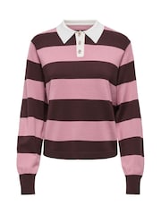 Πλεκτή Ριγέ Μπλούζα Polo JDY - Εικόνα 6 του 7