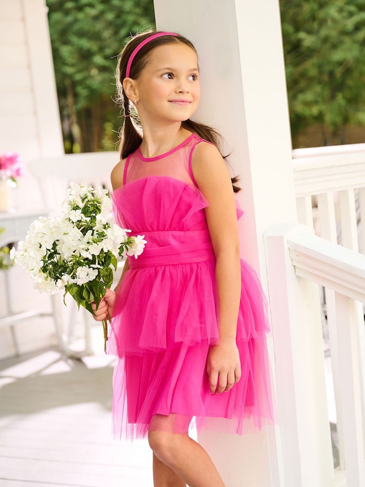 Hatley Pink Fuchsia Tulle Special Dress - Image 1 of 3