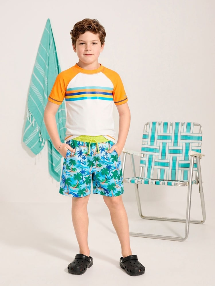 Hatley Blue Deserted Island Swim Shorts - Image 1 of 4