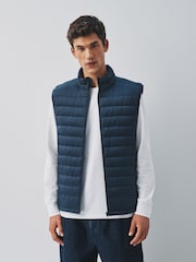 Navy Lightweight Shower Resistant Quilted Gilet - Image 1 of 7