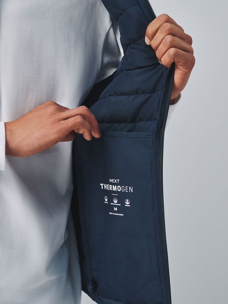 Navy Lightweight Shower Resistant Quilted Gilet - Image 7 of 7 Navy Lightweight Shower Resistant Quilted Gilet - Image 7 of 7