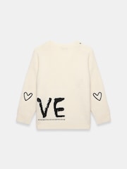 Mint Velvet Cream Wool Blend Graphic Love Jumper - Image 8 of 8