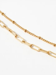 Mint Velvet Cream Tone Layered Stone Necklace - Image 4 of 4