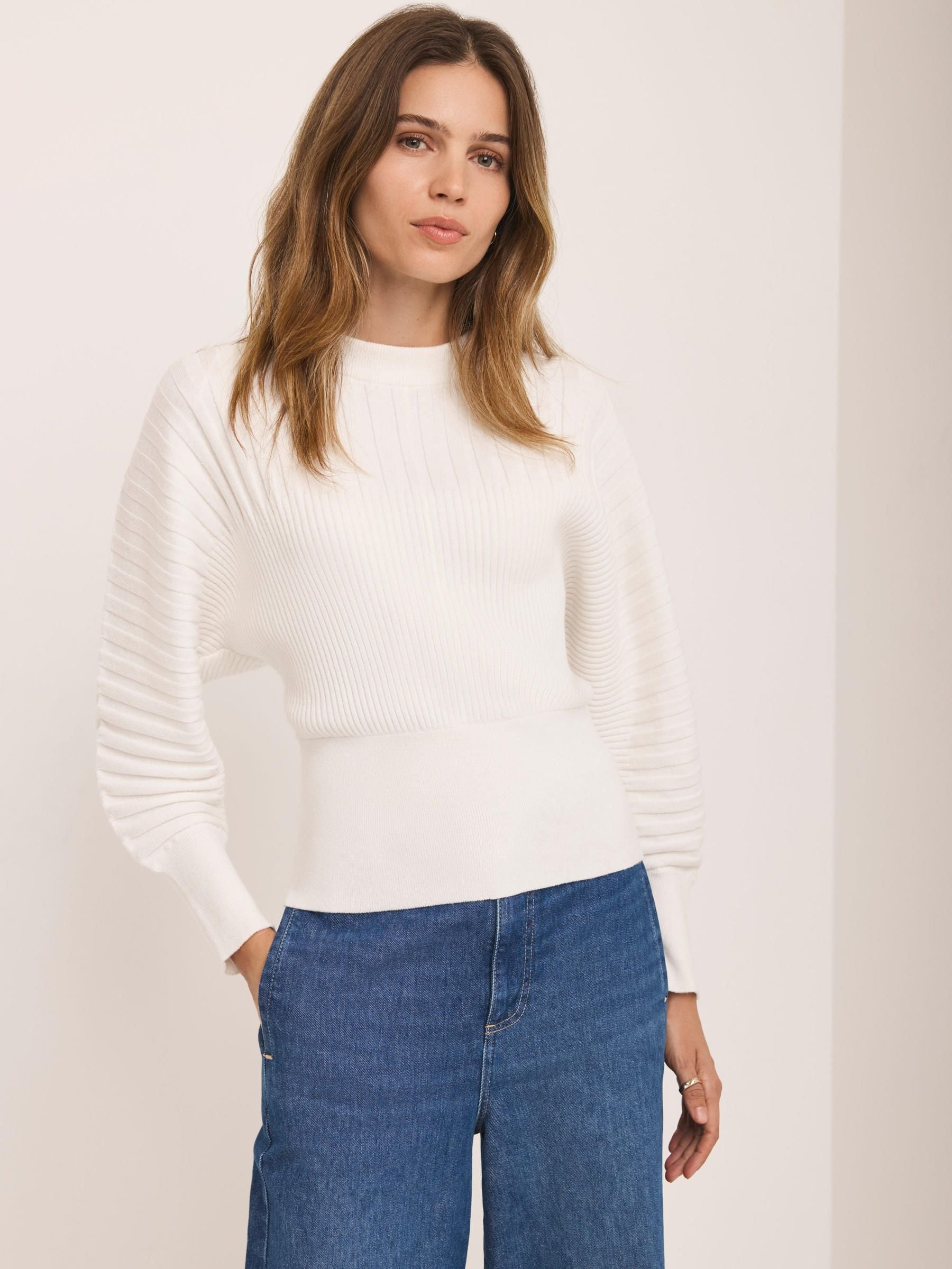Buy Mint Velvet White Knit Barrel Sleeve Top from Next USA