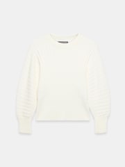 Mint Velvet White Knit Barrel Sleeve Top - Image 7 of 8