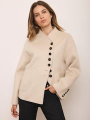 Mint Velvet Yellow Wool Blend Hand Finished Button Detail Jacket - Image 2 of 8