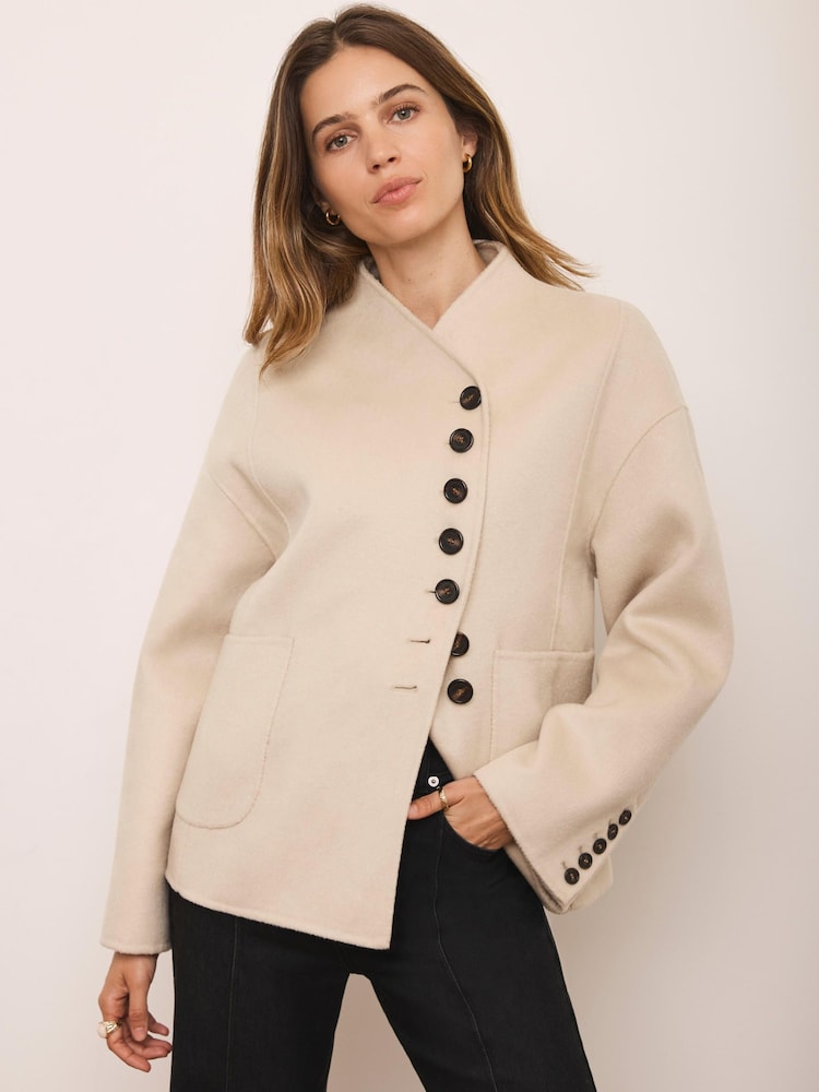 Mint Velvet Yellow Wool Blend Hand Finished Button Detail Jacket - Image 2 of 8