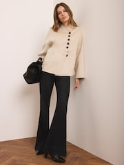 Mint Velvet Yellow Wool Blend Hand Finished Button Detail Jacket - Image 4 of 8