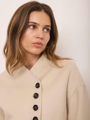 Mint Velvet Yellow Wool Blend Hand Finished Button Detail Jacket - Image 5 of 8
