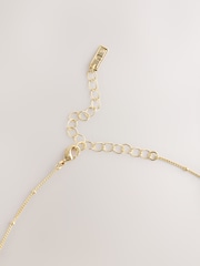 Gold Tone Real Shell Heart Drop Necklace - Image 2 of 3