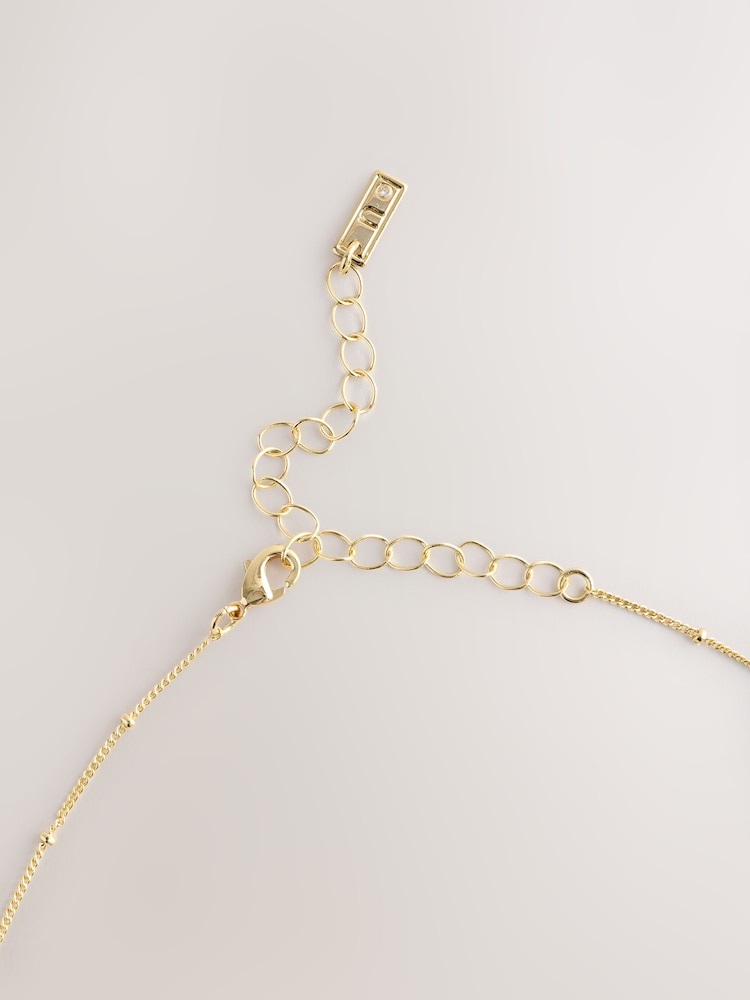 Gold Tone Real Shell Heart Drop Necklace - Image 2 of 3