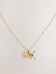 Gold Tone Cat - Collar con colgante - Imagen 1 de 3
