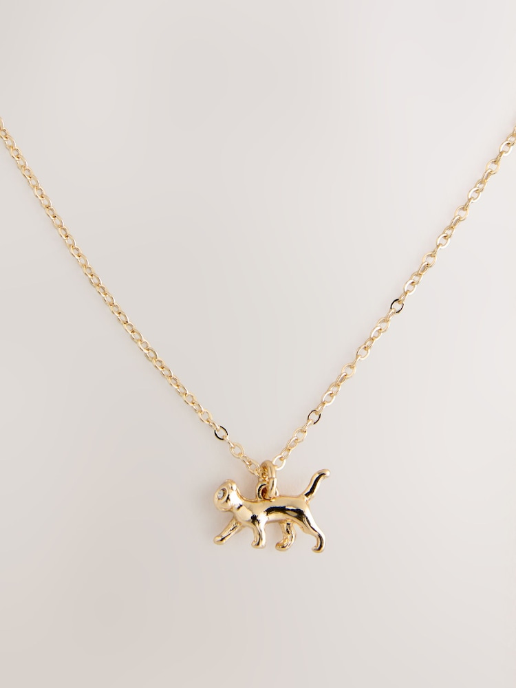 Gold Tone Cat - Collar con colgante - Imagen 1 de 3