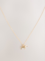 Gold Tone Sausage Dog - Collar con colgante - Imagen 1 de 3
