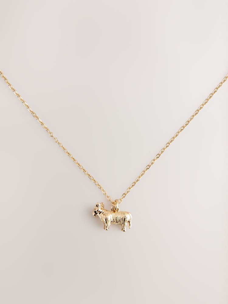 Gold Tone Hamish the Altoland Cow - Collar con colgante - Imagen 1 de 3