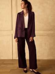 Burgundy Red Satin Blazer - Image 2 of 8