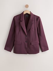 Burgundy Red Satin Blazer - Image 6 of 8