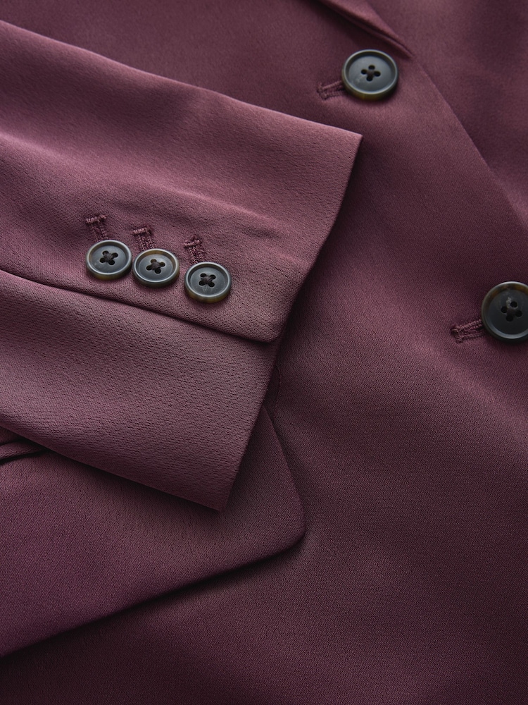 Burgundy Red Satin Blazer - Image 8 of 8 Burgundy Red Satin Blazer - Image 8 of 8