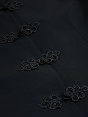 Black Knot Fastening Collarless Jacket - Image 7 of 8