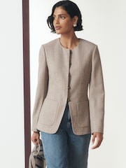 Neutraal - Kraagloze getailleerde blazer - Afbeelding 1 van 8