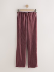 Burgundy Geo Print - N. Premium Satin Wide Leg Trousers - 8এর মধ্যে 6 ছবি