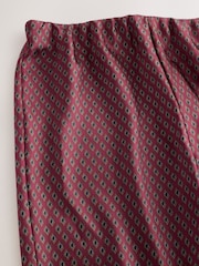 Burgundy Geo Print - N. Premium Satin Wide Leg Trousers - 8এর মধ্যে 7 ছবি