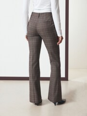 Burgundy Check Bootcut Tailored Trousers - Image 4 of 9