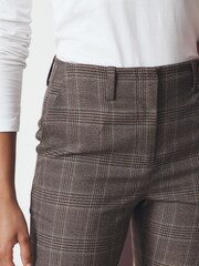 Burgundy Check Bootcut Tailored Trousers - Image 5 of 9