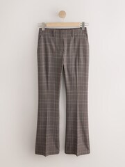 Burgundy Check Bootcut Tailored Trousers - Image 6 of 9
