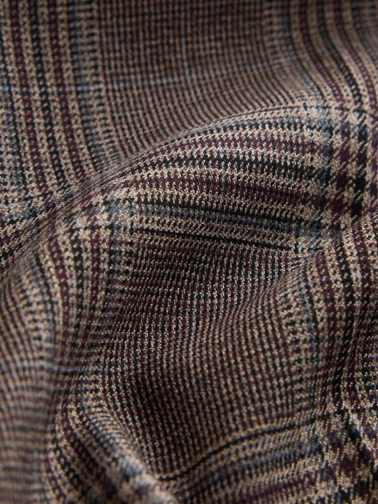 Burgundy Check Bootcut Tailored Trousers - Image 9 of 9 Burgundy Check Bootcut Tailored Trousers - Image 9 of 9
