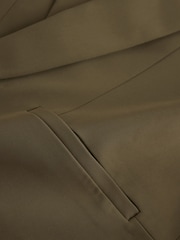 Olive Green Relaxed Ruched Sleeve Blazer - Image 7 of 7