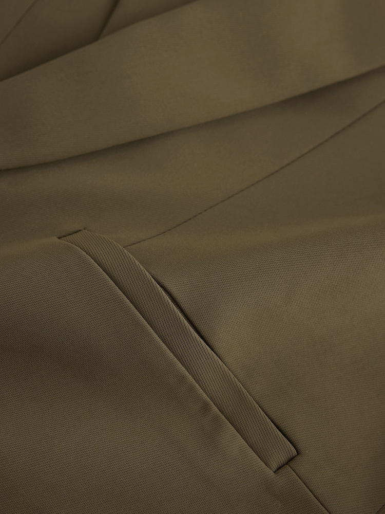 Olive Green Relaxed Ruched Sleeve Blazer - Image 7 of 7 Olive Green Relaxed Ruched Sleeve Blazer - Image 7 of 7